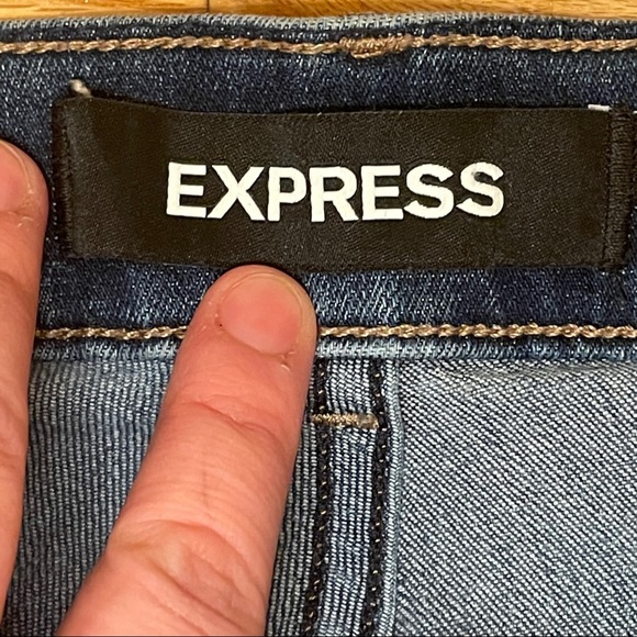 Express High Waisted Side Stripe Ankle Jean Leggin - Picture 4 of 5